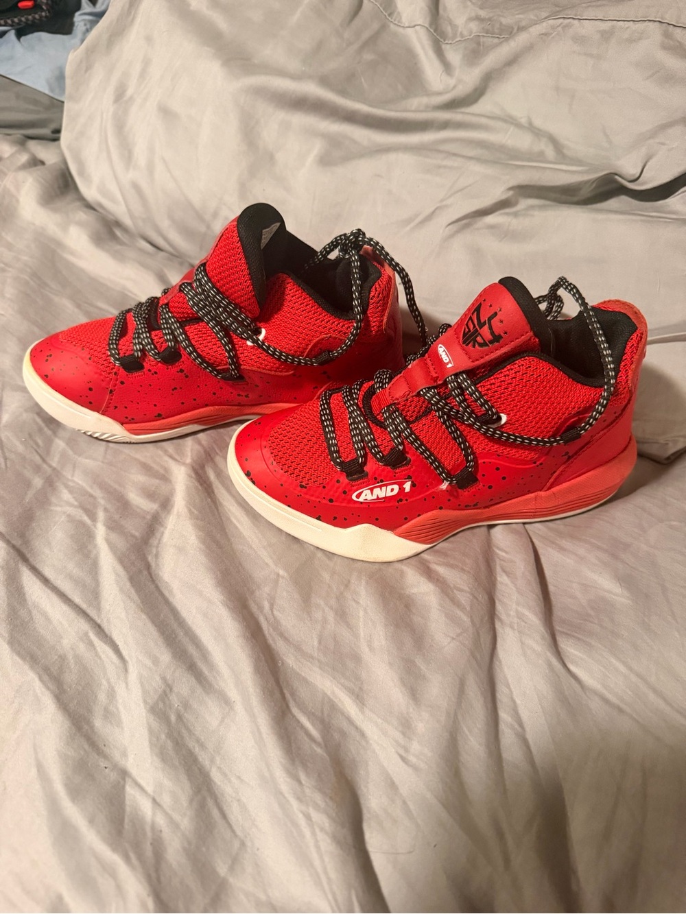 Red and Black Kids Sneakers size 3 boys